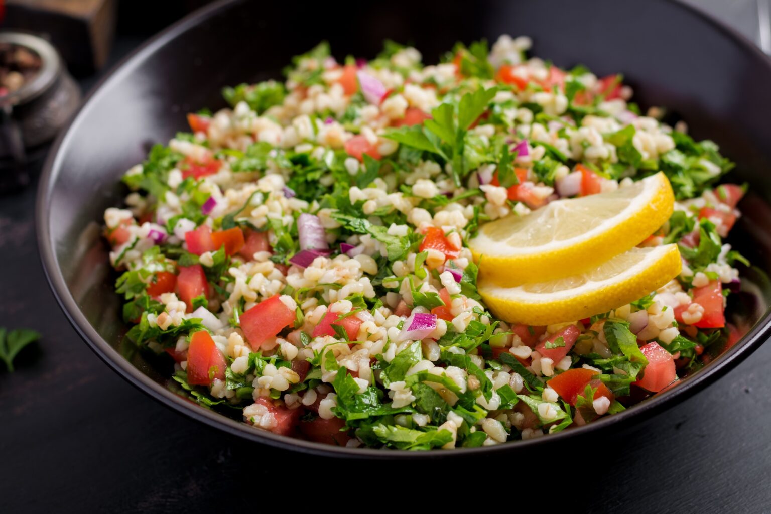 Bowl of tabbouleh salad