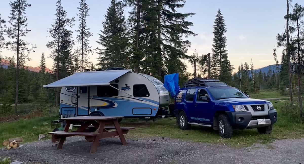 Lynne Fedorick Camping with her 2018 Forest River RPod 180 travel trailer in Jasper National park
