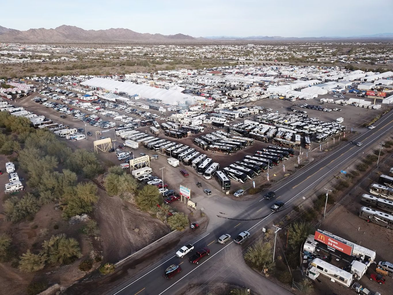 Quartzsite RV Show overview from air