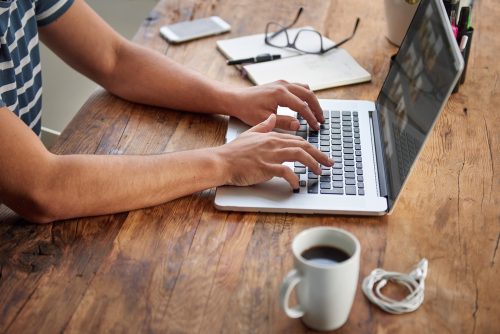 writer contact form on laptop