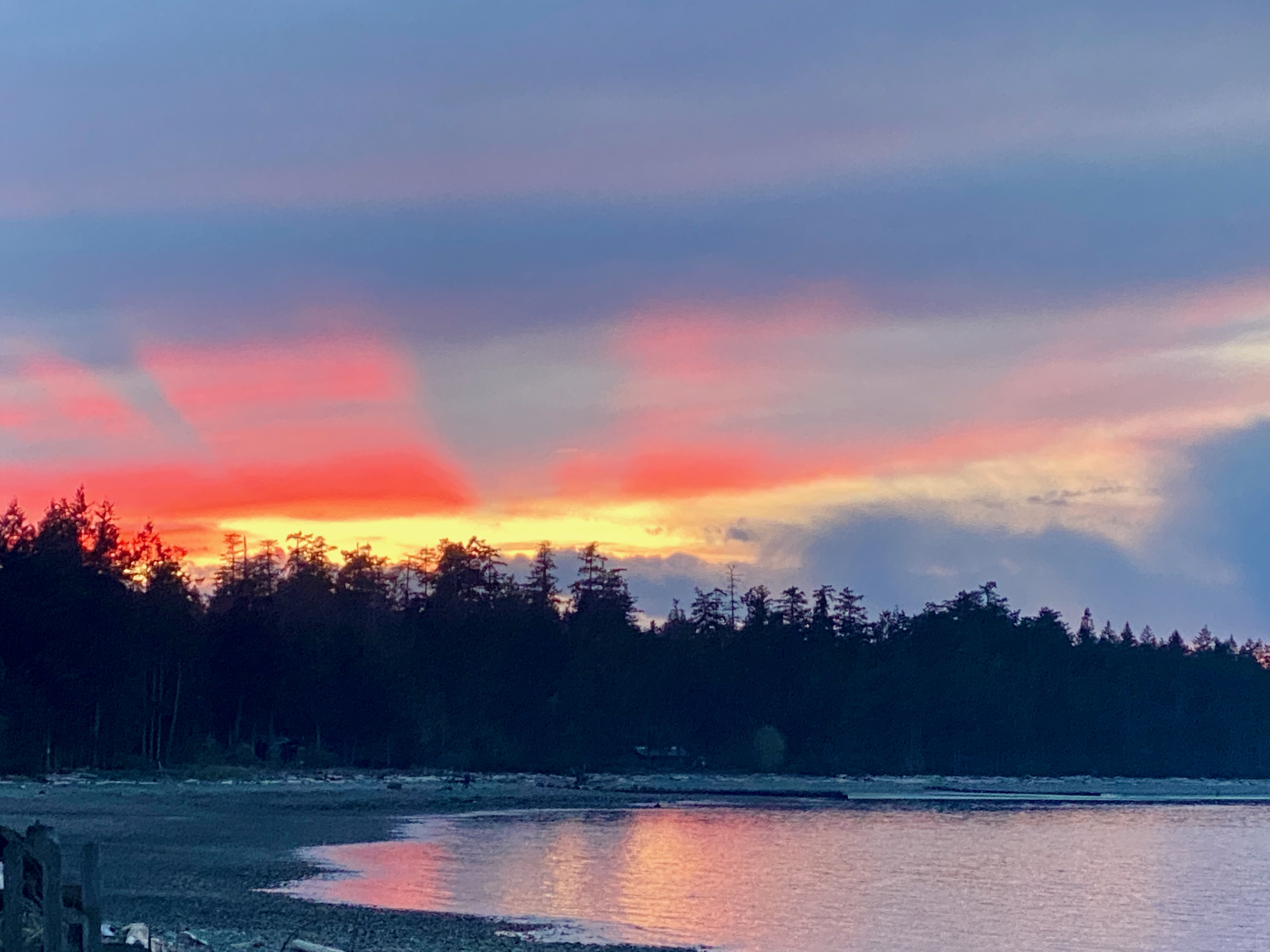 Sunset over miracle beach, comox valley, BC